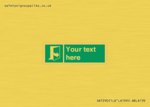 Custom sign safe condition door opens pulling left hand side